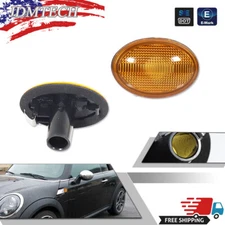 For Mini Cooper R55 R56 R57 R58 R59 Amber Lens Side Marker Lights Housings LH+RH