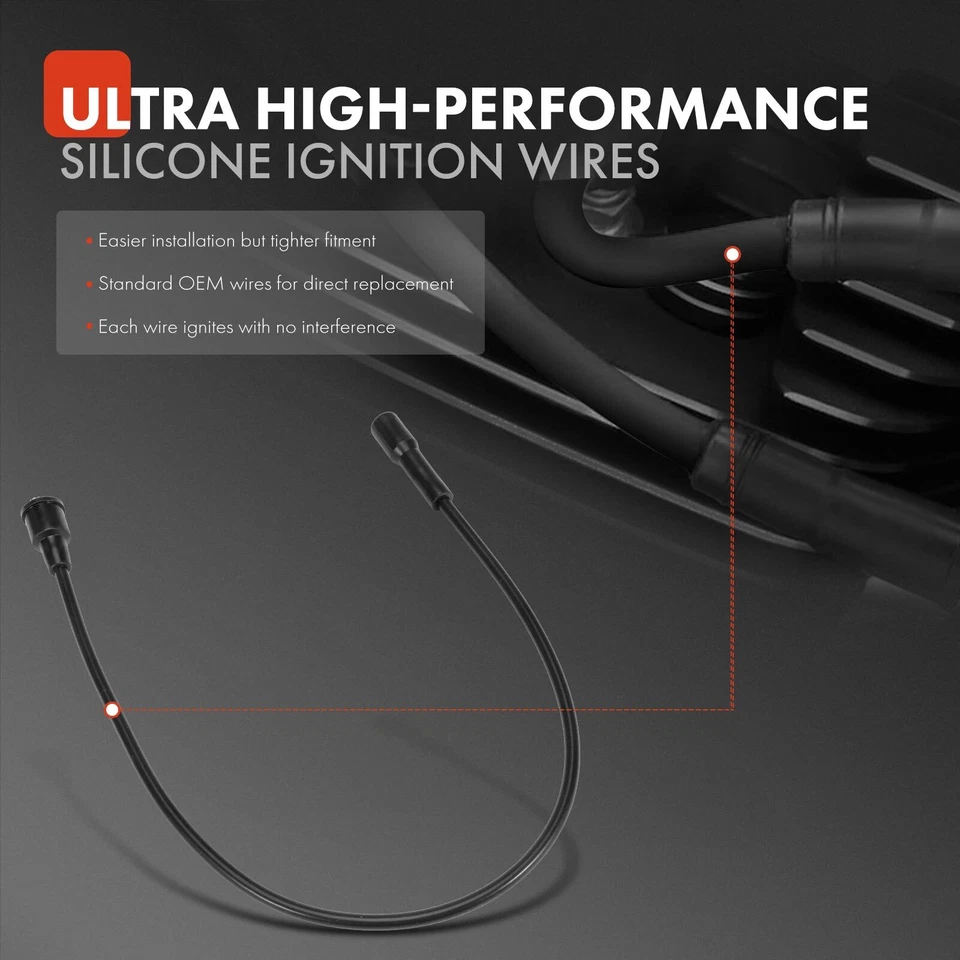 Juegos de cables de bujías de 10 piezas para Chrysler Newport Dodge Challenger Plymouth Fury Foto 3 de 4