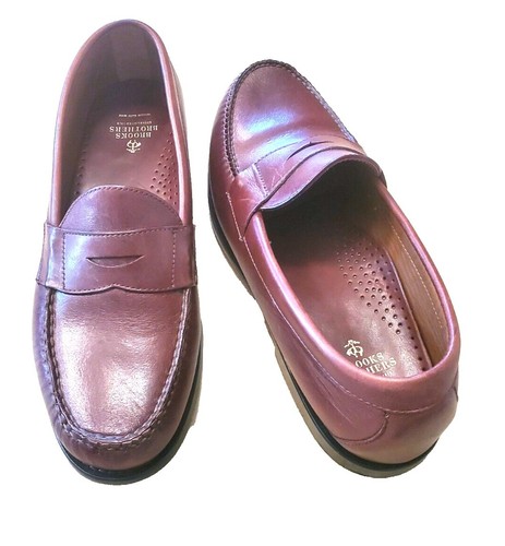 BROOKS BROTHERS Red Fleece Burgundy Leather Tassel Loafers 