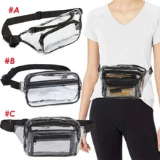 Clear Zip Waist Bag Transparent Stadium Shoulder Crossbody Adjustable Sling Bag