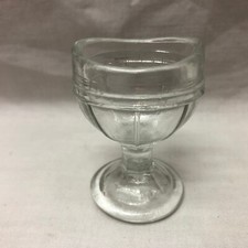 Clear Glass Vintage Eye Wash Cup Made in USA Pedestal