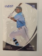 Wander Franco Clear Vision Rookie Blue 29/50 2022 Panini Chronicles  Baseball