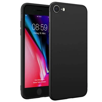 Schutzhülle Für iPhone 7 8 SE 2 Handy Hülle Slim Case Cover Tasche Schwarz matt