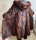hochwertiger Grünstein Pelzmantel Wendemantel Fuchs/Leder rotbraun S/M