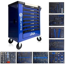 Toolcar Metallo Blue 8/8 Tool Trolley Workshop Trolley 8 Drawer Equipped