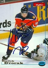 Radek Dvorak autographed Hockey Card (Florida Panthers) 1996 Skybox Impact #44