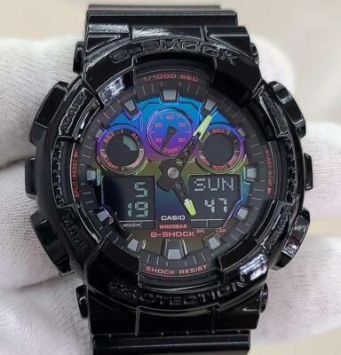 極美品　CASIO カシオ G-SHOCK Gショック　GA-100RGB-1A G-SHOCK Gショック ジーショック ヴァーチャル レインボー