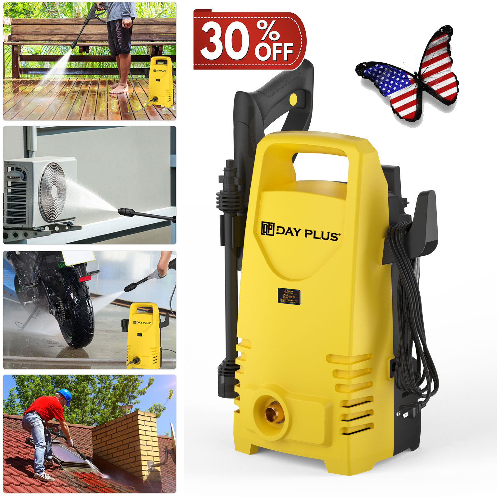 1600 PSI 1.5GPM High Pressure Power Washer Portable Electric