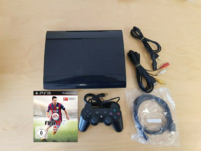Sony PlayStation 3 Konsole Super Slim 12 GB, PS3 + Neuer Controller + Fifa 15