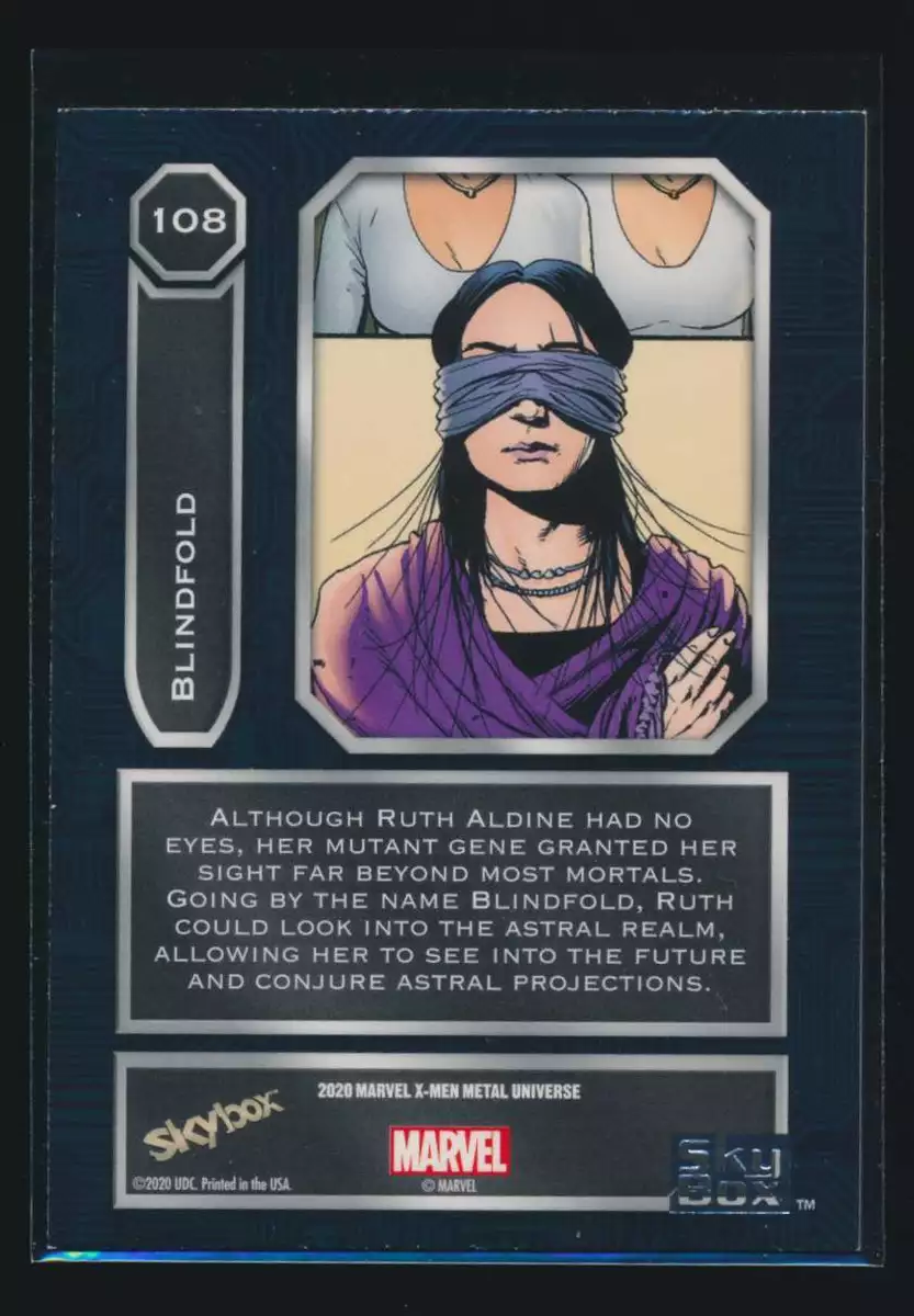 2020 Upper Deck Marvel X-Men Metal Universe Gold #108 Blindfold