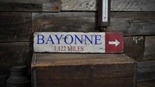 Custom Location & Miles Arrow Sign - Rustic Hand Made Vintage Wooden