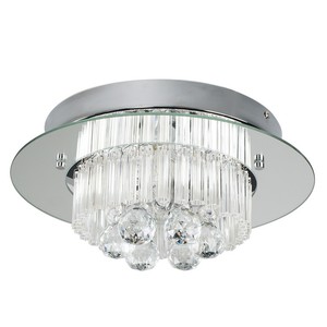 Crystal Bathroom Ceiling Light Fitting Chrome Droplets Halo Design