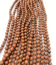 Poppy Jasper Beads 15 Strand Smooth Round Healing Gemstone For Jewelry Making