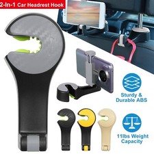 Car Headrest Hook Vehicle Seat Back Hanger Hook Holder for Bag Purse 4"-6" Phone