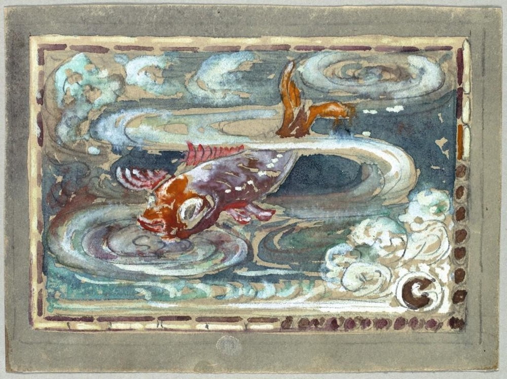 Design for Carp Window  : Louis Comfort Tiffany : 1885 : Art Print