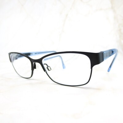 Kilter Eyeglasses Frame K5003-001 Kids Black Blue Half Rim Cat Eye 49-15-135