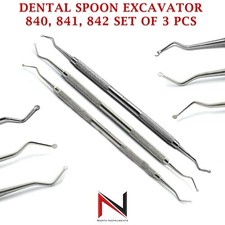 Composite Restorative Dental Excavator Set of 3 Spoon Instruments Double Ended