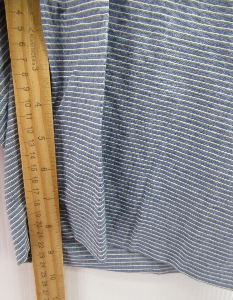 Shorts Theory Masculino 34 Azul Chino Golfe Oxford Listrado Preppy Casual Algodão Elástico - Imagem 4 de 4