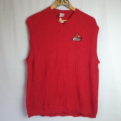 Vintage rot Adidas Pullover Weste gerippt Tank Top Louisville Cardinals Large