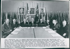 1964 Earl Warren Gerald Ford Hale Boggs John Cooper Wa Wirephoto 6x8