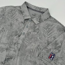 Puma Polo Shirt Mens Large Gray Floral PGA Tour Golf Cloudspun Performance Soft