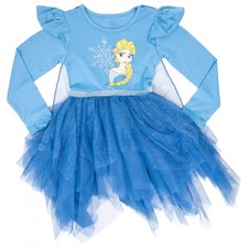 Frozen Long Sleeve Girl's Ballerina Tutu Dress Blue