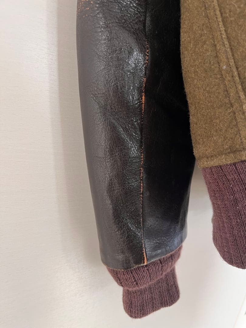 Buzz Rickson's Wool Leather Jacket Embroidered Pa… - image 10