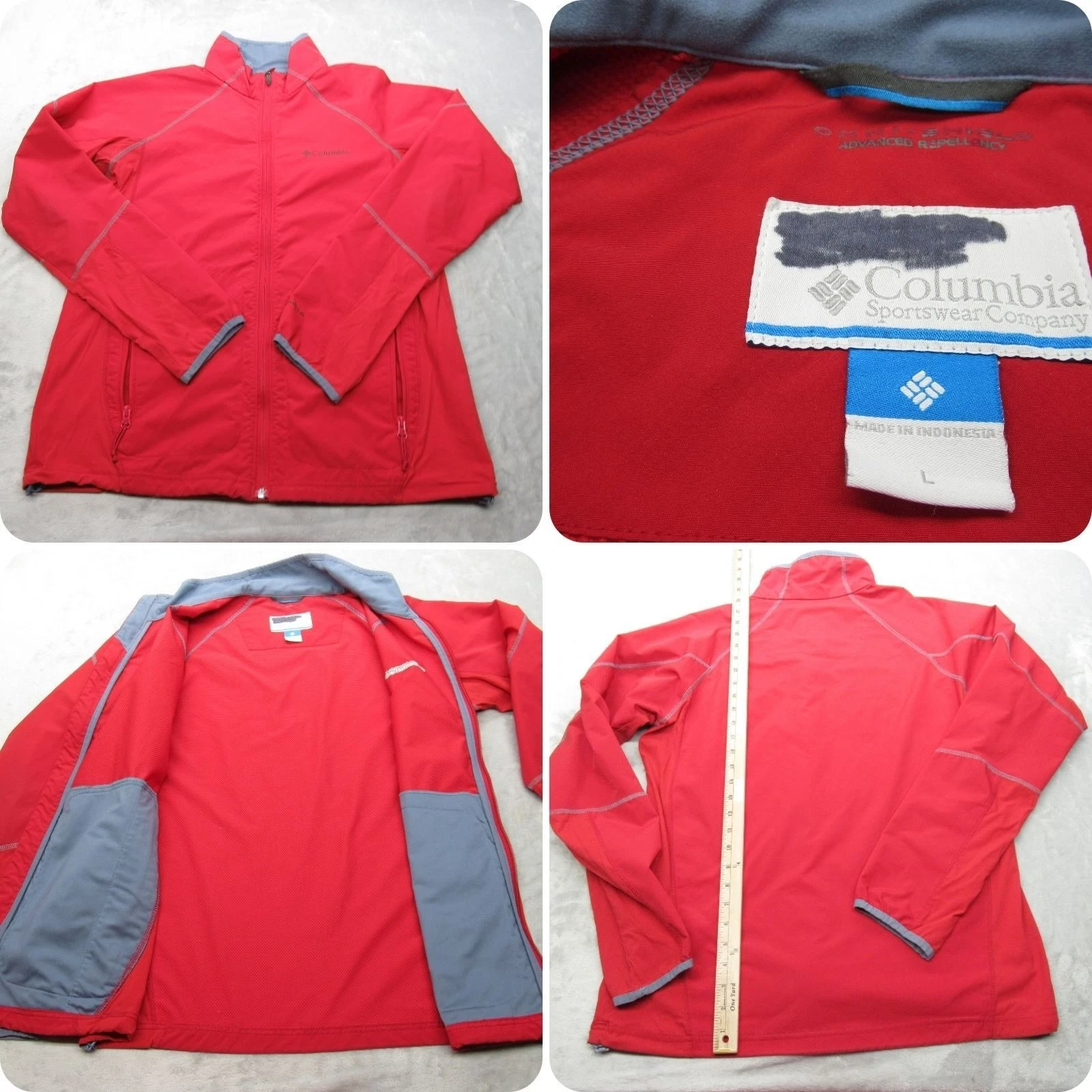 Columbia Jacket Men Large Red Lightweight Water Resistant Packable Run Hike Camp