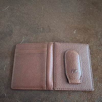 WILL Leather Goods Bifold Brown Id Card Holder Wallet