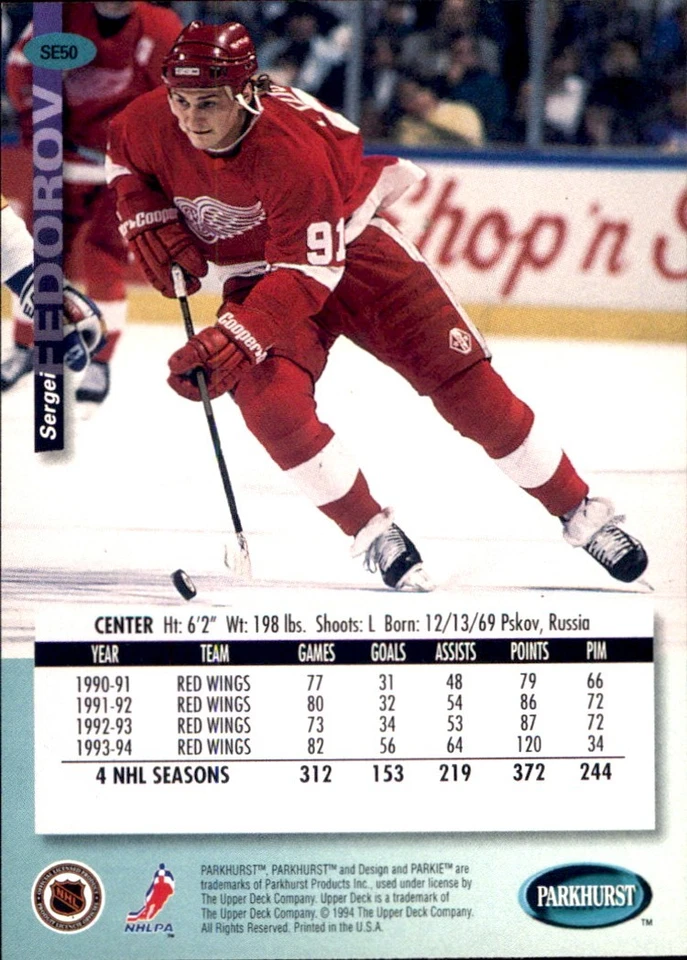 1994-95 Parkhurst SE RCs Stars 🥅YOU PICK🥅 #SE1 - #SE150 Complete Your NHL Set - Image 2 of 4