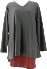 LOGO Lounge Lori Goldstein Top & Tank Set FrstdSprc Redwd XXS NWOT (1054)