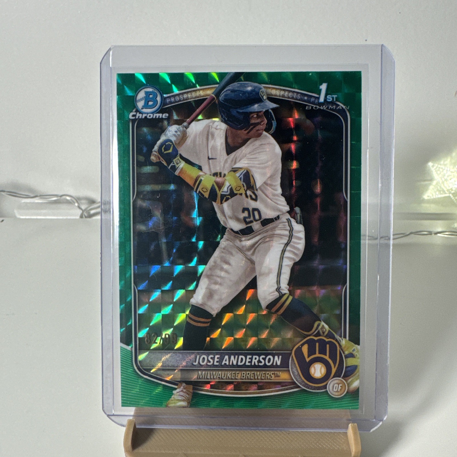 JOSE ANDERSON 2025 Bowman Chrome #BCP-193 Brewers Green Geometric Refractor /99