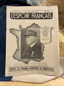 WW2 FRANCE PETAIN VICHY "L'ESPOIR FRANCAIS" MAGAZINE,1941,FULL OF PICS,LOOK