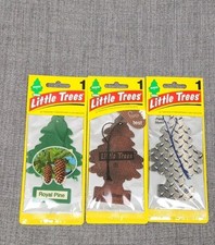 Little Trees 3 Pack Lot Royal Pine/ Pure Steel/ Leather. 3 Single Packs