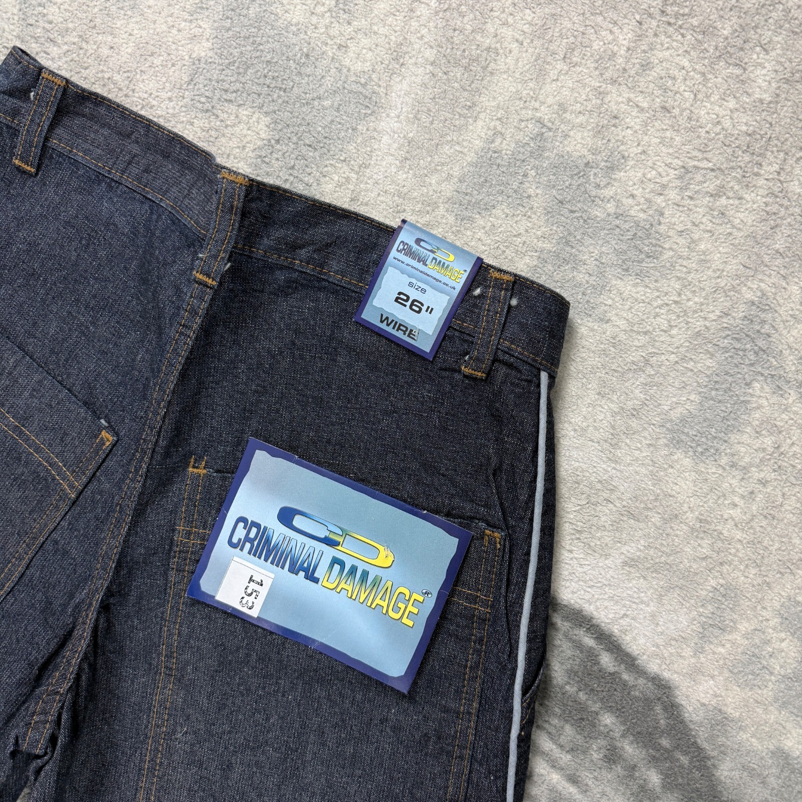 Vintage Criminal Damage 2000s Y2K Blue Sz 26 Wire Skater Oversized Baggy Jeans image 2