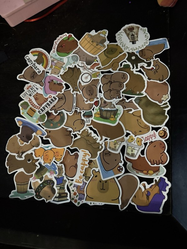 100pcs Cute Capybara Stickers Waterproof Cartoon PVC Decals for Laptop
