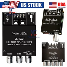 ZK-1002T 100W+100W Bluetooth Amplifier Board 2-Ch Stereo Amplifier Treble Bass