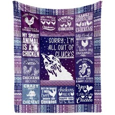 Chicken Blanket for Boys Girls, Cute Chicken Themed Design Printed Purple Thr...