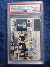 2011 Playoff Contenders Super Bowl Tickets AU Aaron Rodgers #1 PSA 10 Pop 1