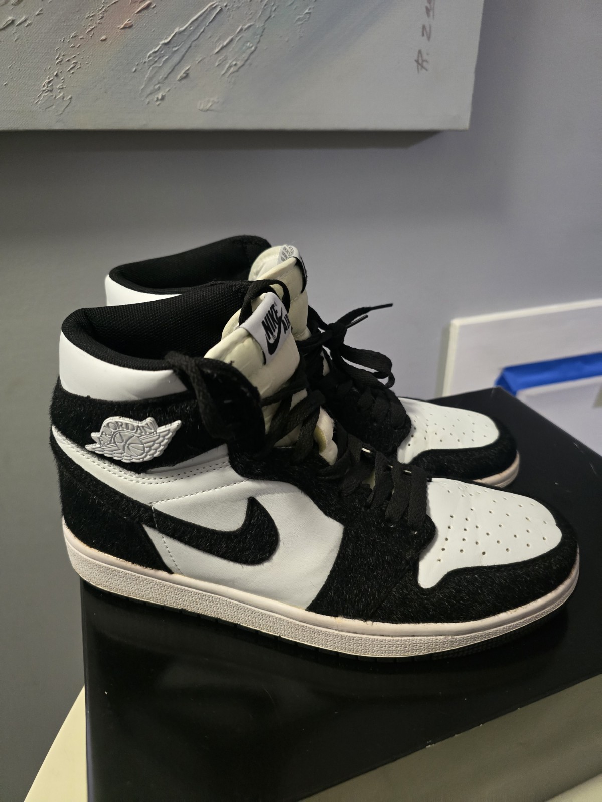 Nike Jordan 1 Retro High OG Twist Pony PANDA nero bianco donna taglia 8 5 uomo 7