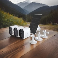 Arlo VMK4360P-1SCNAS Pro 5S 2K Spotlight Camera 3 Cameras & 1 Solar Panel NEW