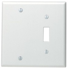 Leviton 002-88006-0 Residential Grade White Single Gang Toggle  Blank Wallplate
