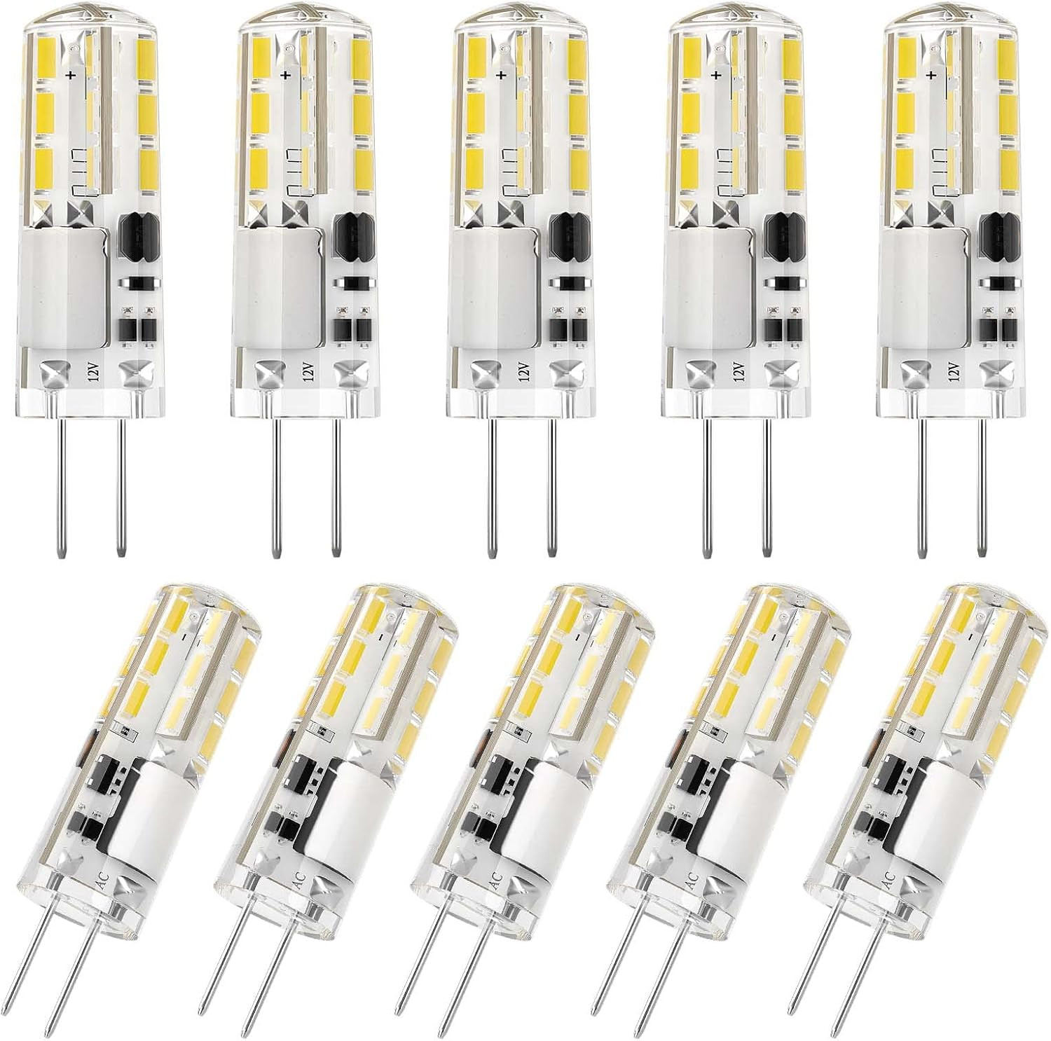 12v 1.2w T3 10w Halogen Bulbs Replacement, Jc Type G4 Bi-pin Base L