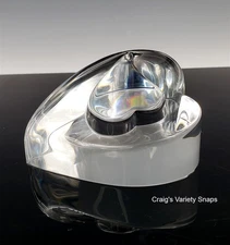 Steuben Glass Double Hearts Crystal Sculpture Paperweight Boxed USA