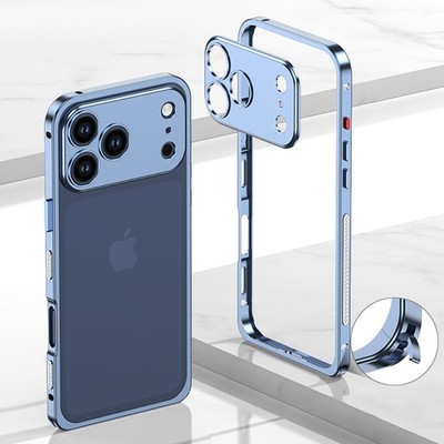 iPhoneアクセサリー SKYLRK iPhone 17 PRO BUMP CASE Blue For iPhone 17 Pro Max/17 Pro/17/Air Metal Bumper Case +Camera Lens