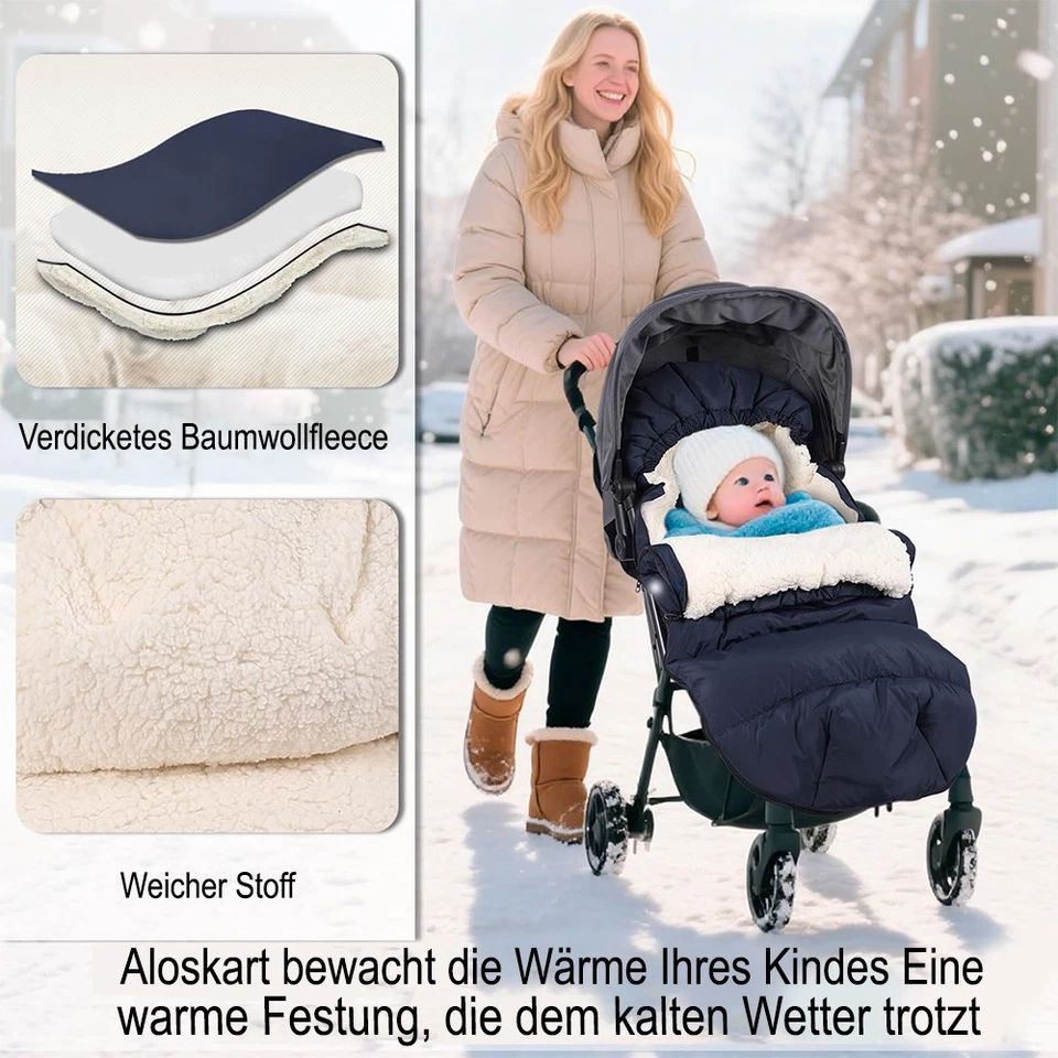 Winterfußsack Kinderwagen Winter Fußsack Kinderfußsack für Buggy Babyfußsack DE - Bild 3 von 4