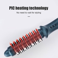 2 In 1 Curling Brush Straight Curly Hair Dual Purpose Green Portable