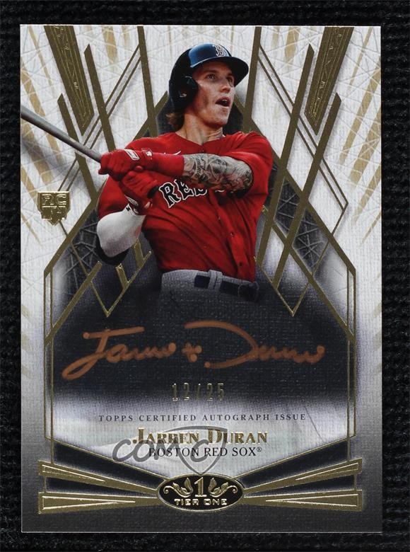 2022 Topps Tier One Break Out Bronze Ink 12/25 Jarren Duran Rookie Auto RC 1v3