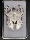 Pan Silver Viking Helmet 5 gram Silver Bar in Box with Cotton. Wonderful Display