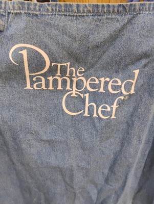 Pampered Chef ''Blue Jeans'' Two-Pocket Denim Baking Apron (One Size, As-Is)